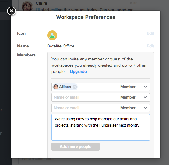 Adding team members