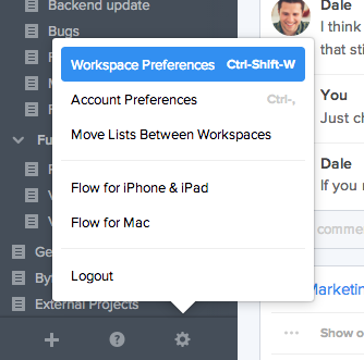 Accessing Workspace Preferences
