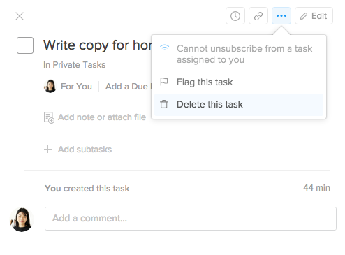 Deleting tasks in Flow