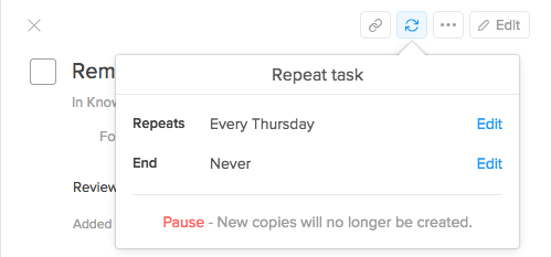 Creating repeating tasks in Flow