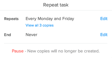 Creating repeating tasks in Flow